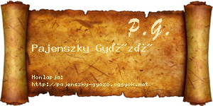 Pajenszky Győző névjegykártya